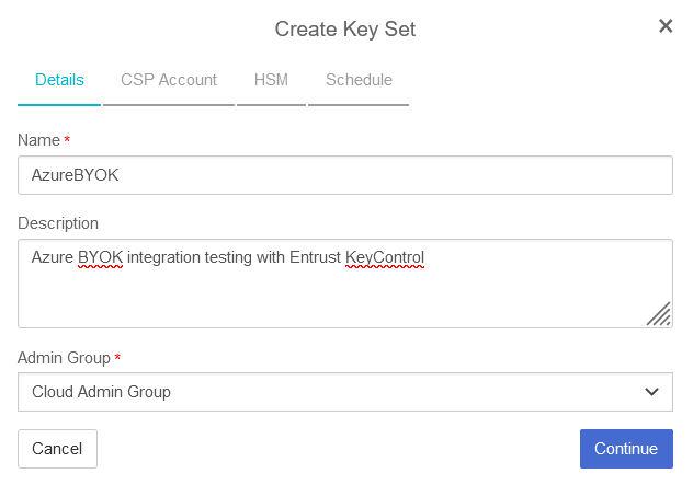 keycontrol create key set 1