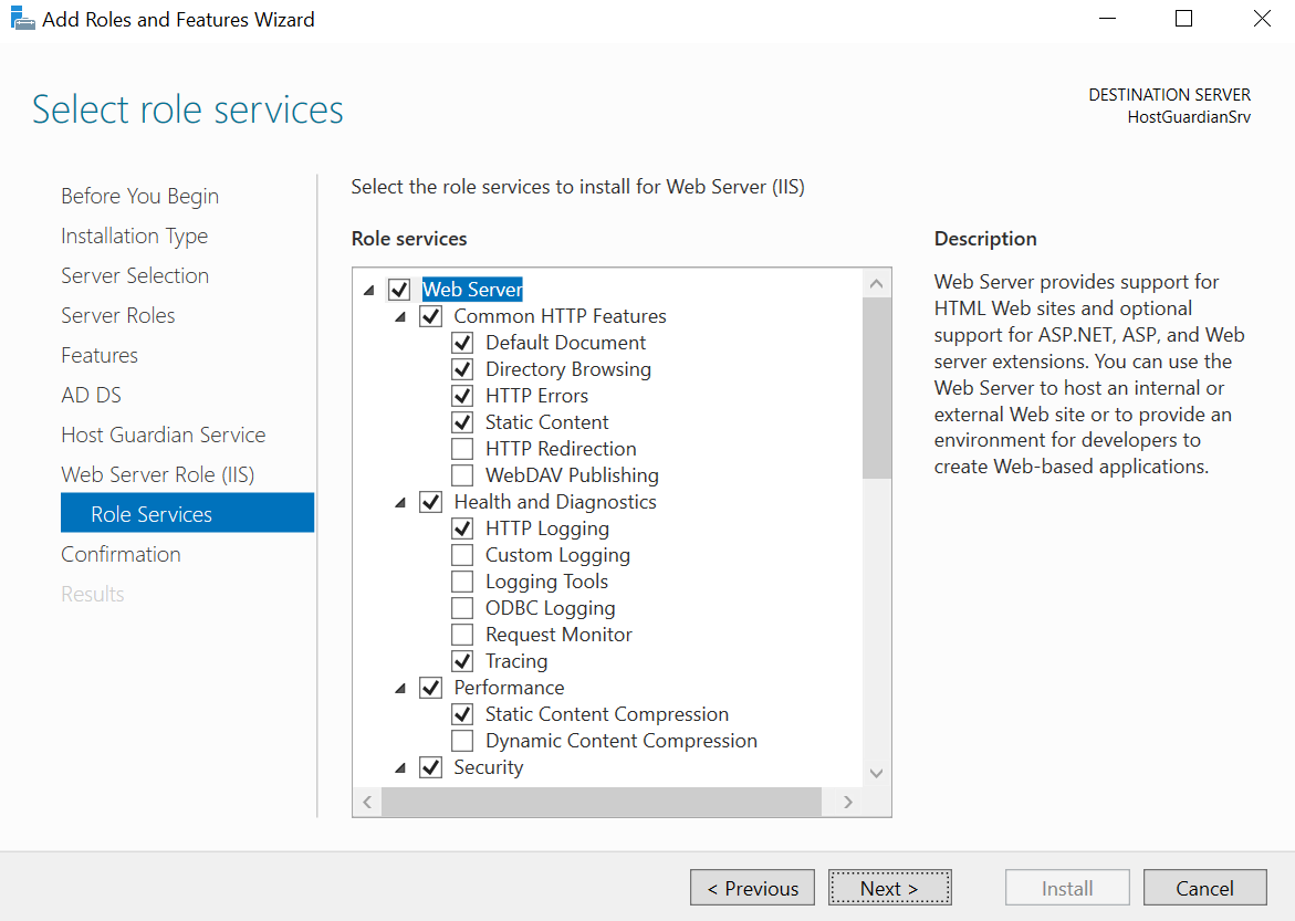 HGS 4 install web server