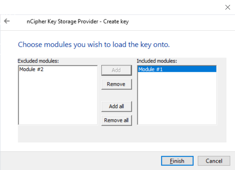 gen encryption cert 4 choose module