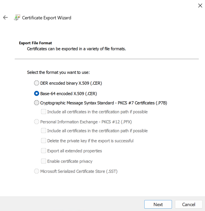 mmc export 4