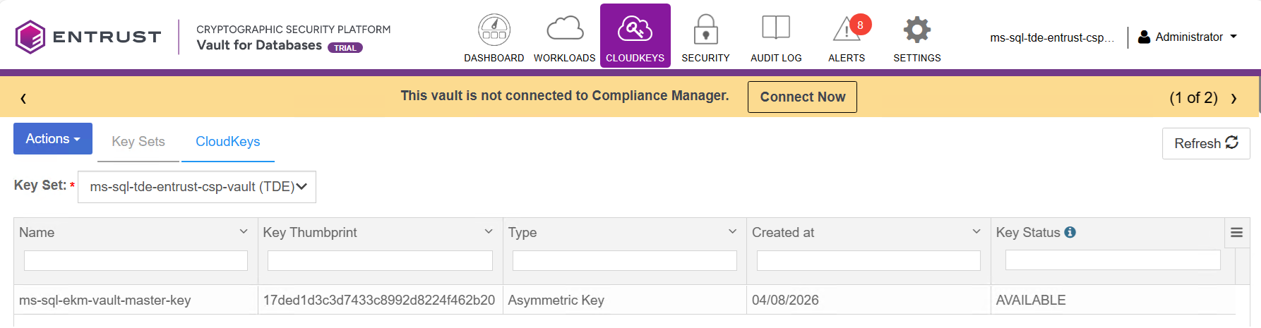 create master key created