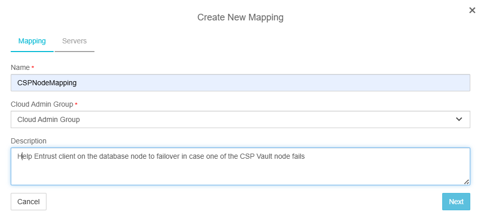 csp create mapping