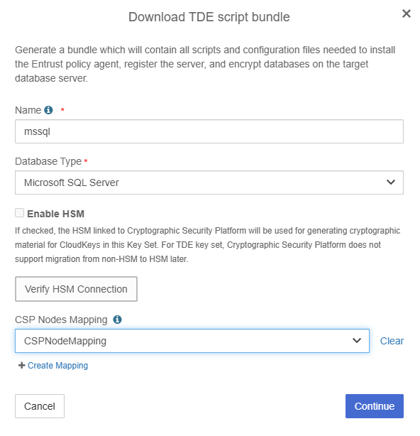 csp download tde scripts