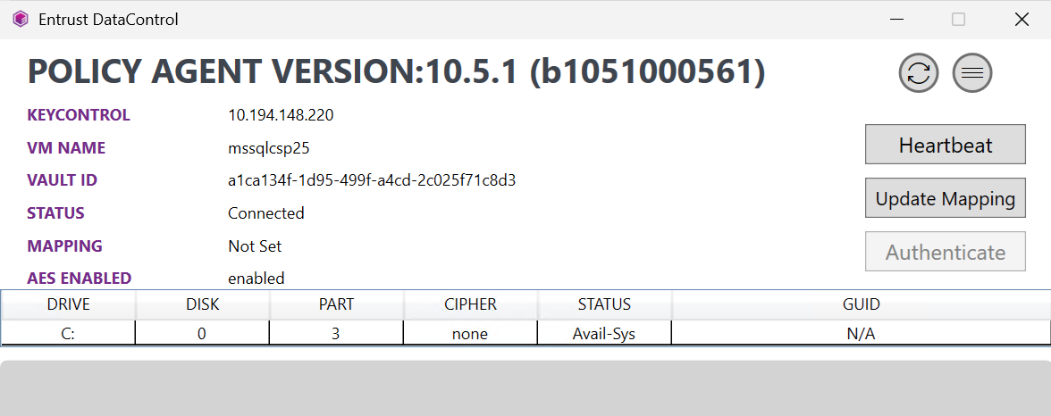 registration status connected