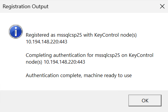 registration successful