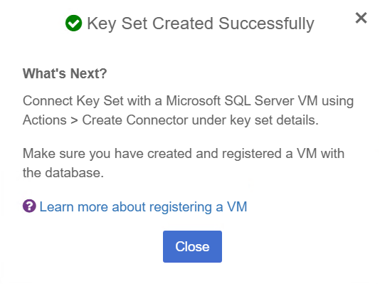 tde database keyset created