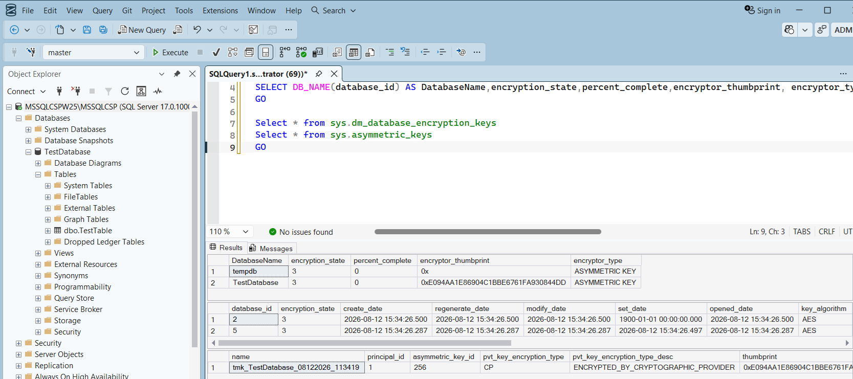 test encryption