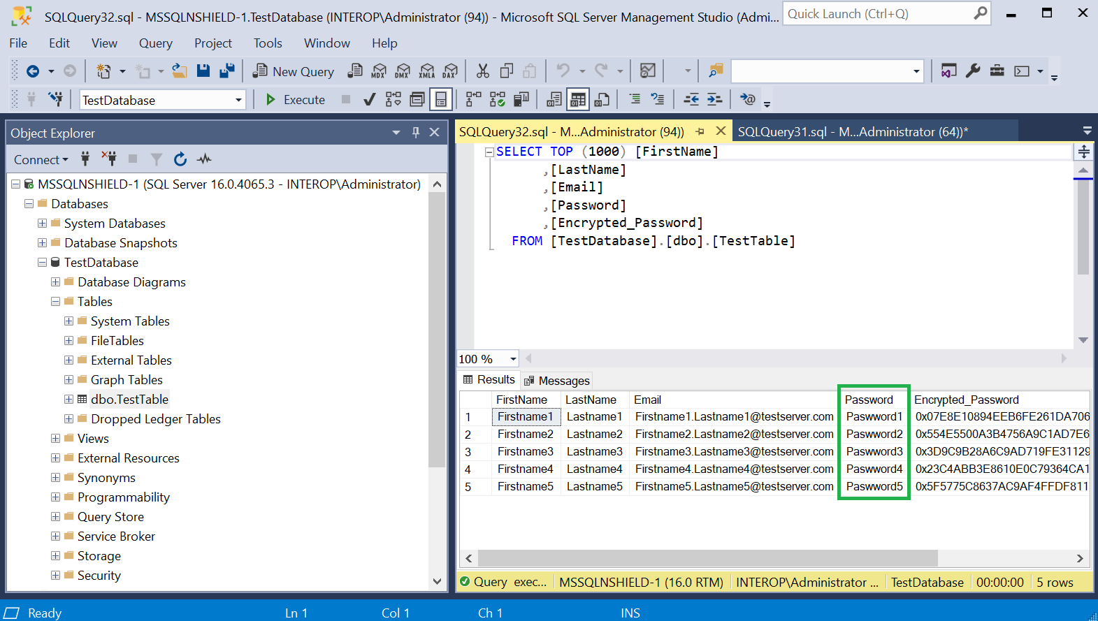 column encryption asymmetric decrypted