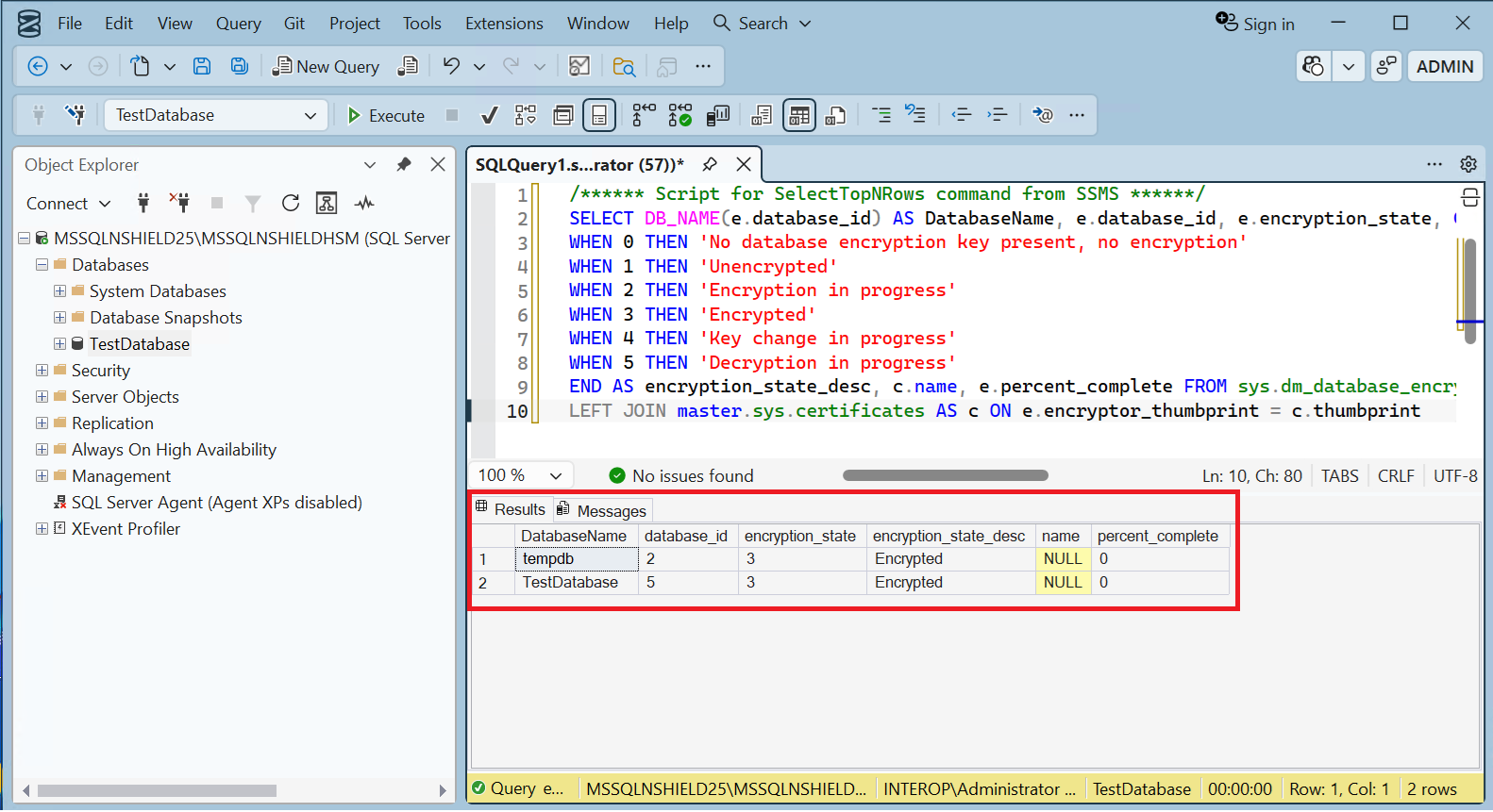 TDE 6 Verify Encryption State