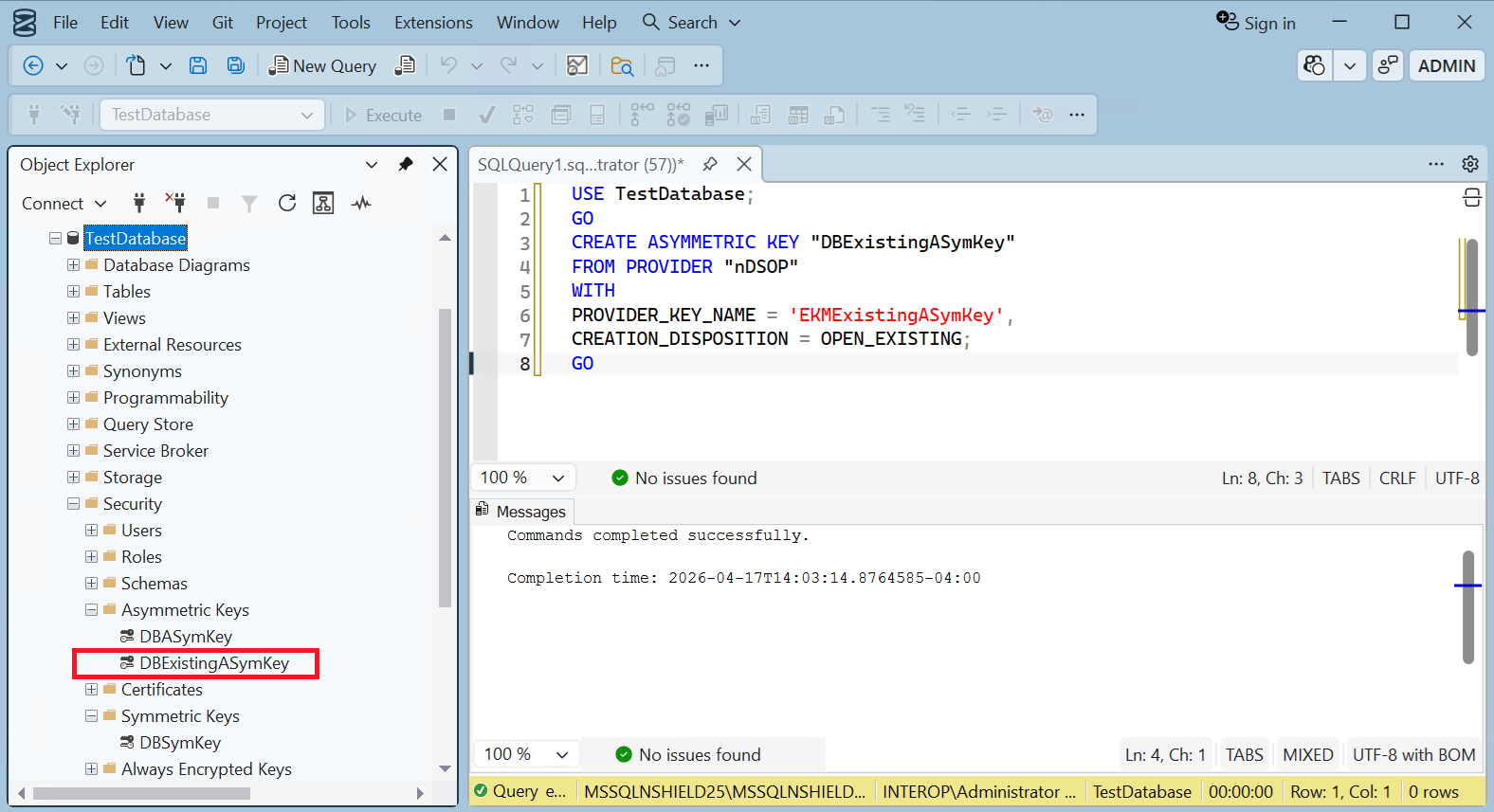 column encryption import key