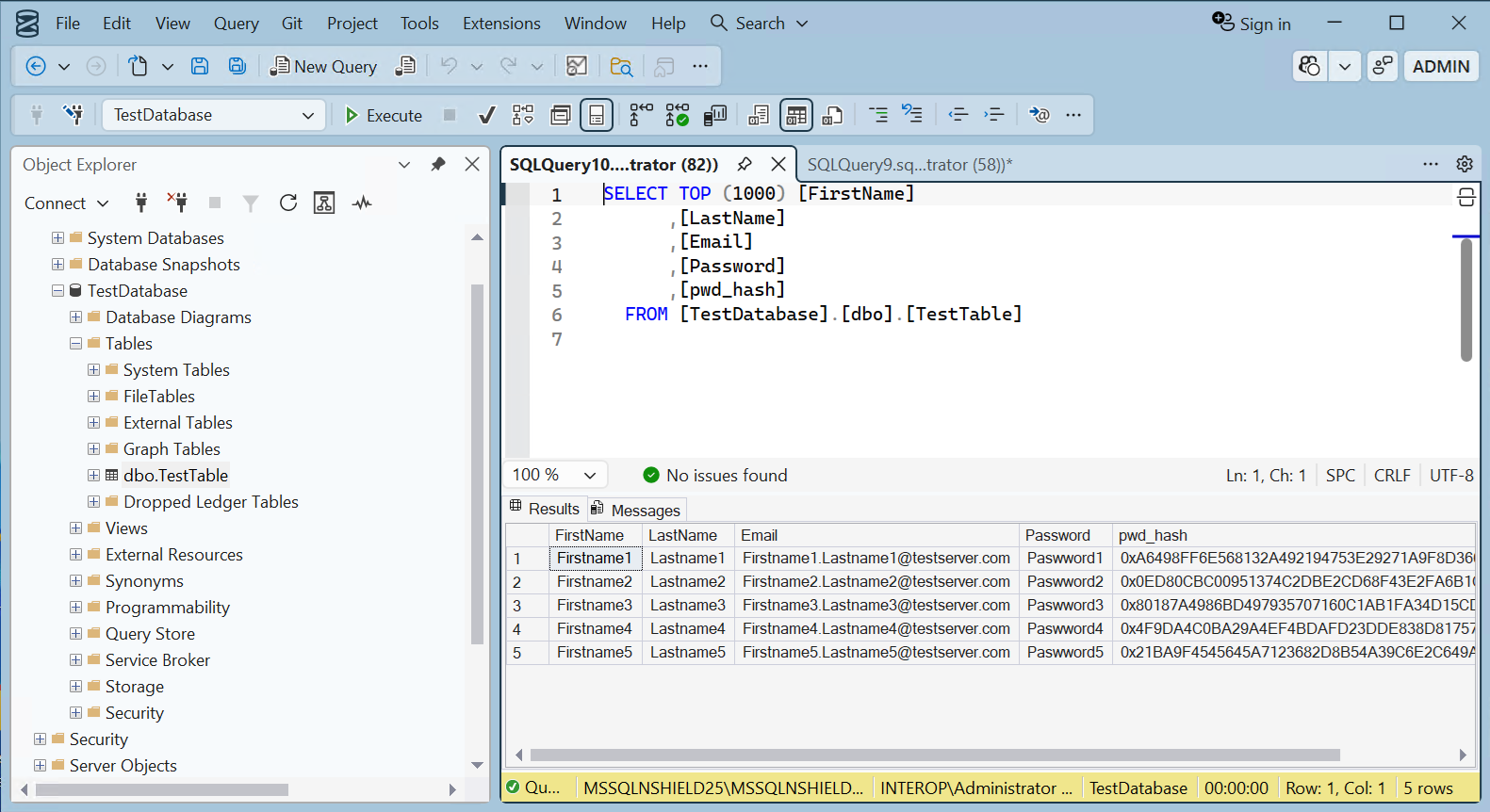 column encryption imported asymmetric decrypted