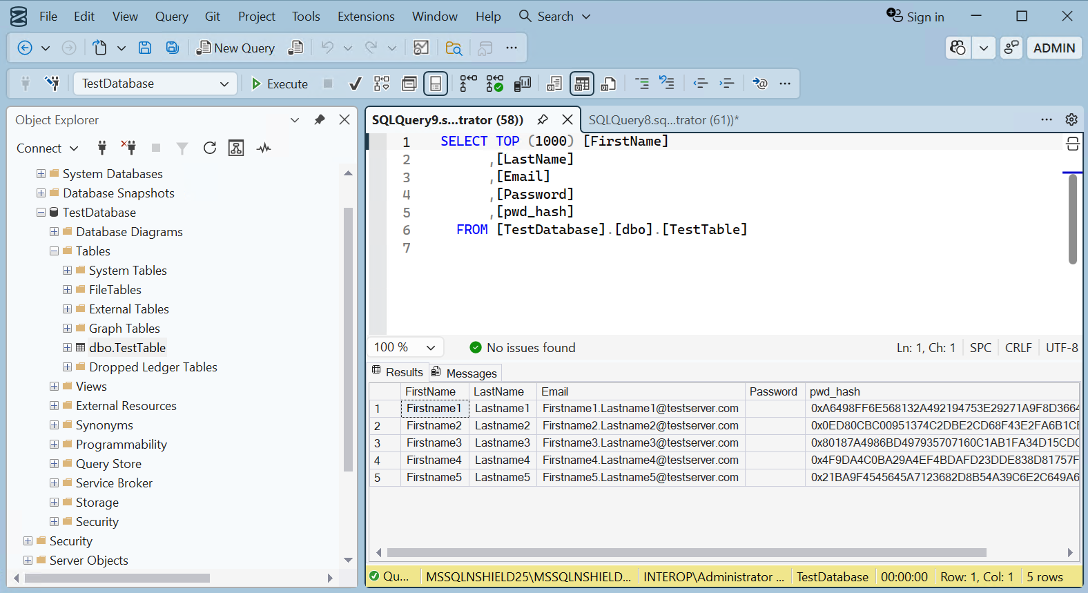 column encryption imported asymmetric encrypted