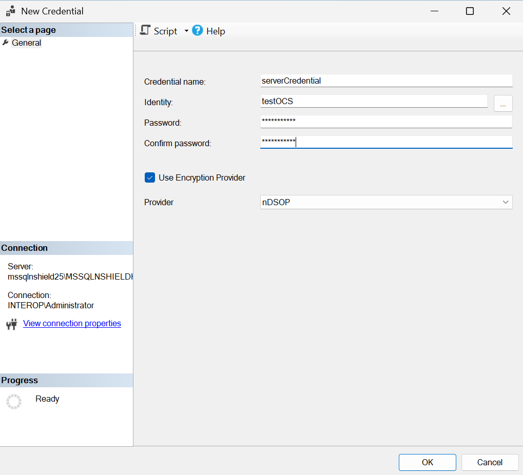 server credential 1