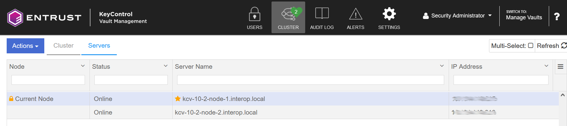 keycontrol cluster