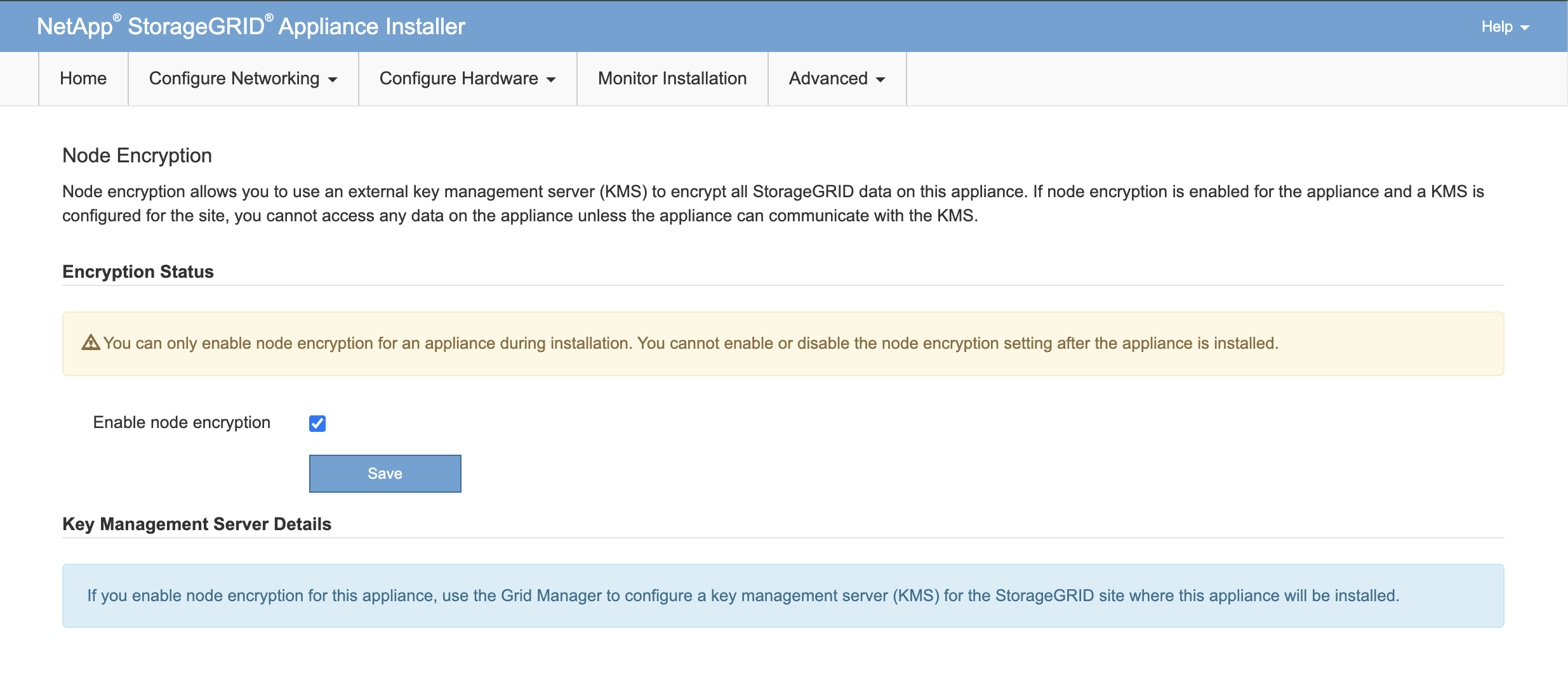 11 sg node encryption checkbox