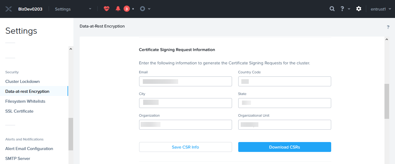 Nutanix Setup 3 Save CSR Info