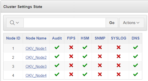 cluster settings