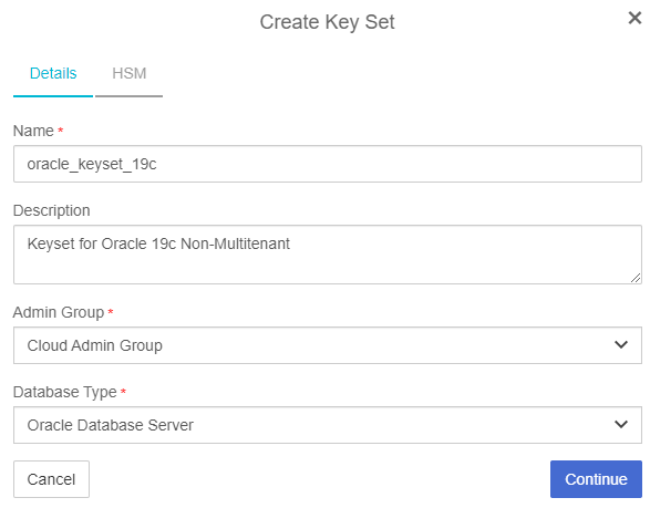 create keyset 2