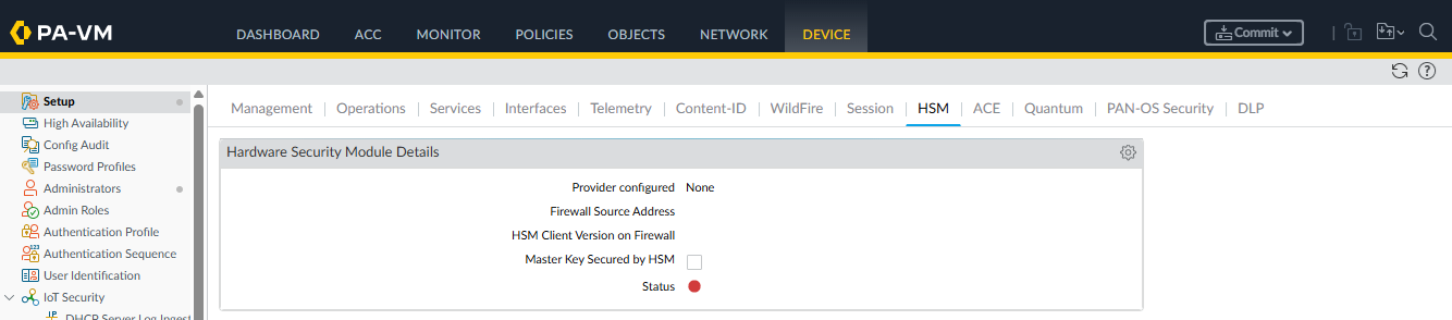 device setup hsm