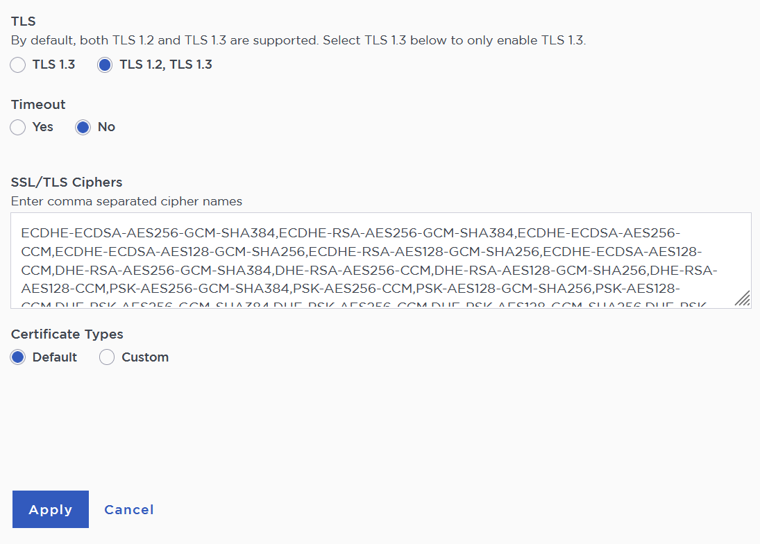 configure tls version keycontrol 1