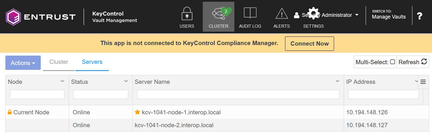 keycontrol cluster