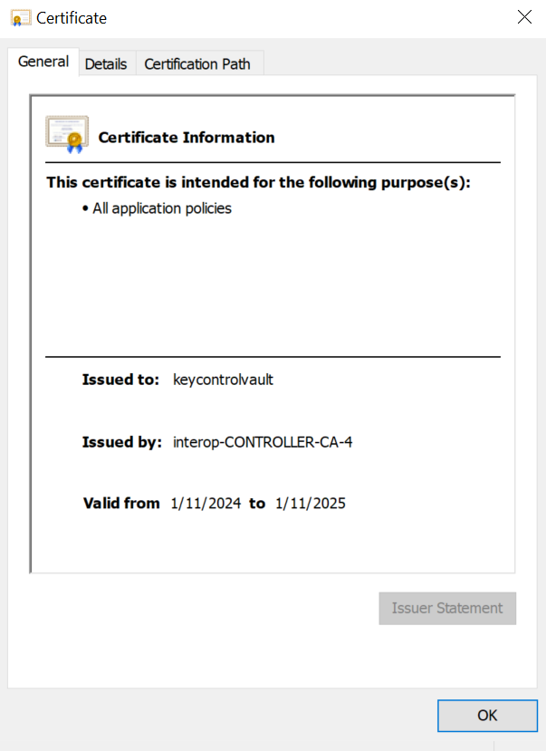 keycontrolvault cert