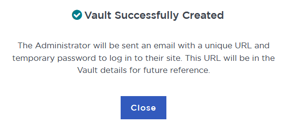 vault created successfully