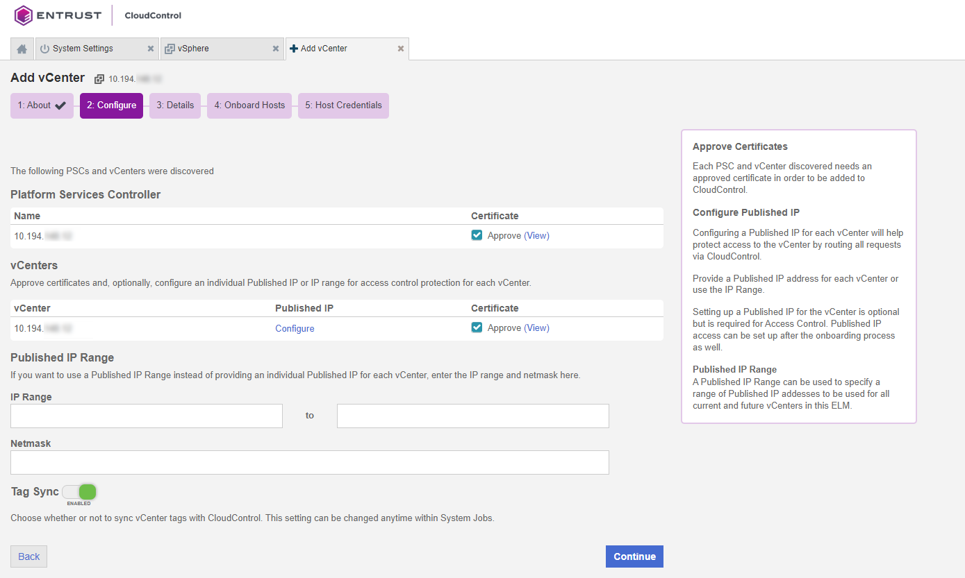 add vcenter configure