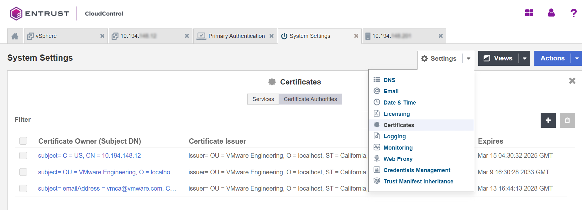 cloud control certificates