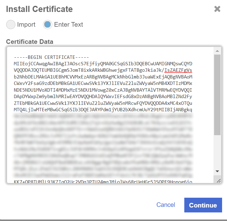 install certificate