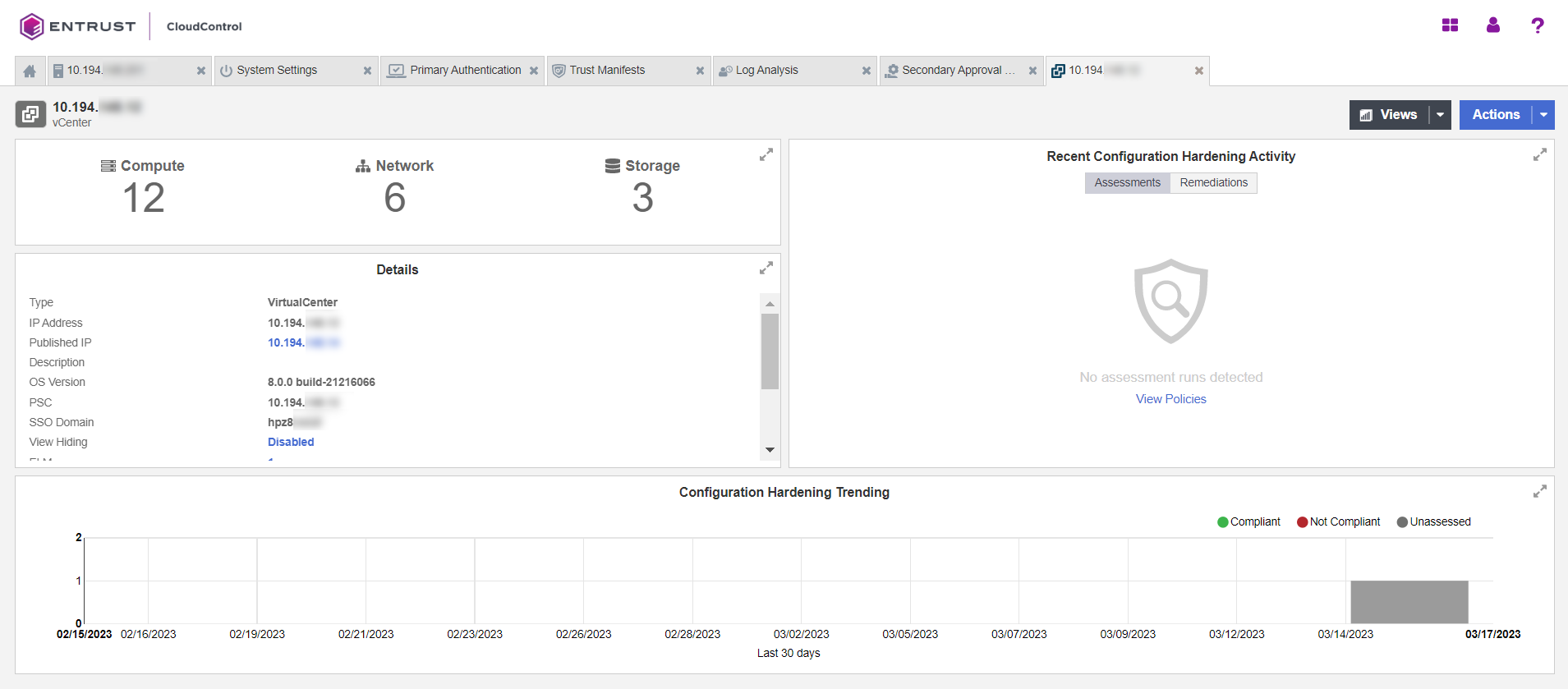 vcenter dashboard