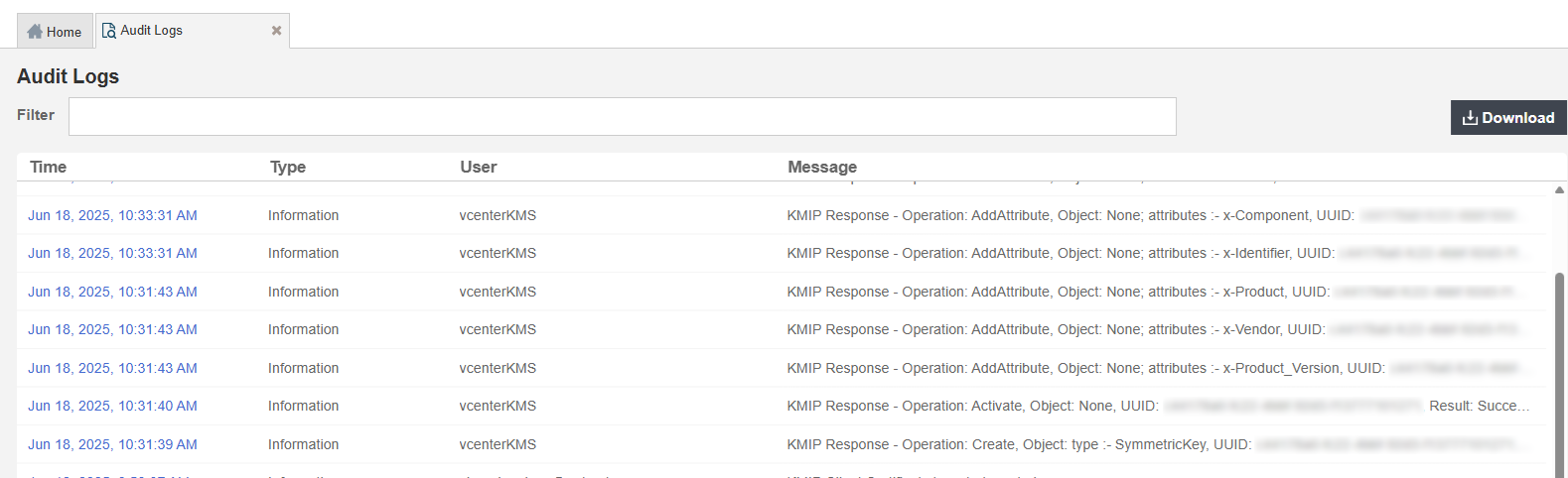 kc auditlog