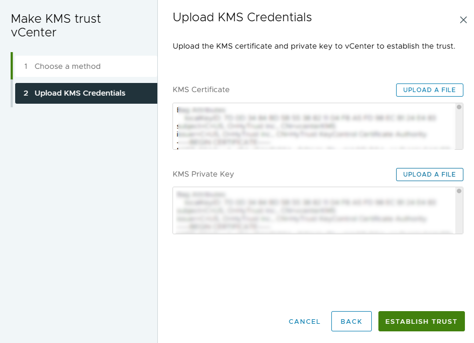 vcenter uploadcredentials