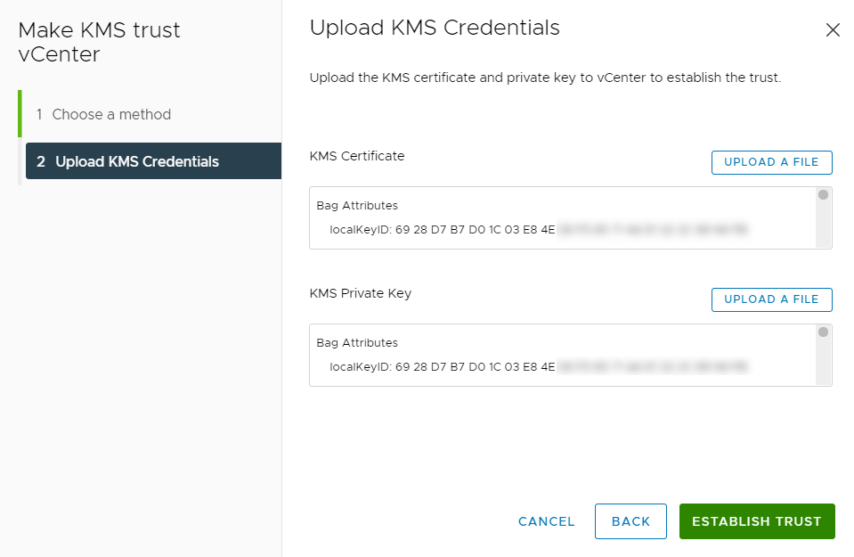 vcenter uploadcredentials