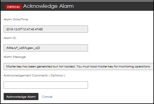 Acknowledge alarm