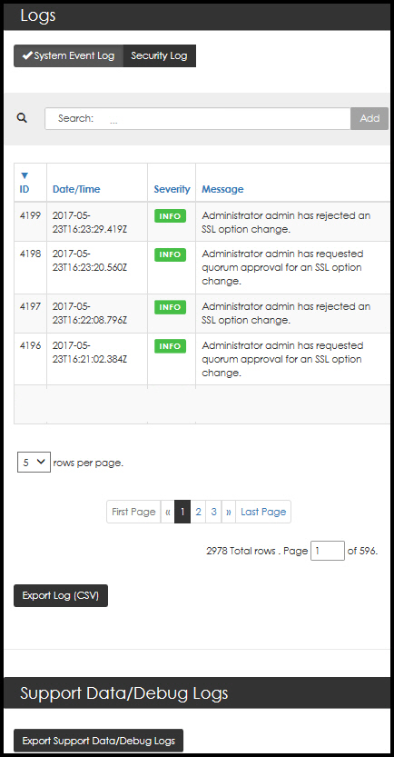 Administrator logs