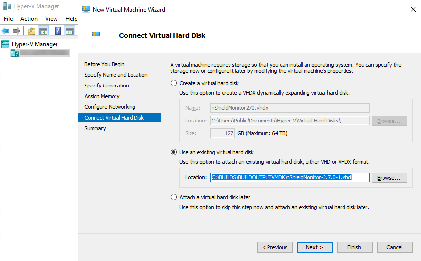 Connect Virtual Hard Disk