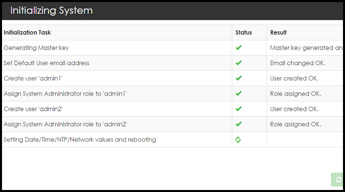 Initializing system page