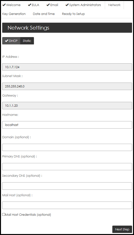 Network settings