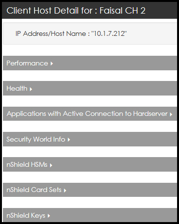 Client Host detail