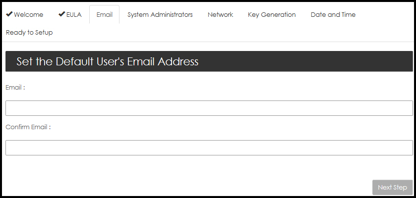 Setup adminstrator email address