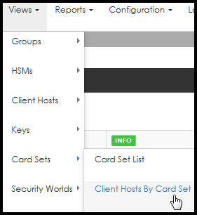 Select client hosts by card set
