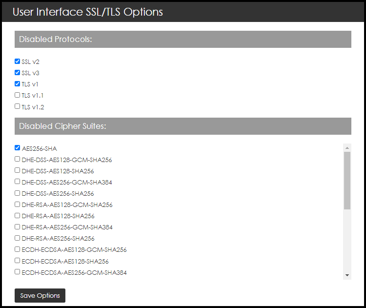 SSL / TLS options