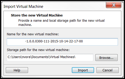 Import Virtual Machine