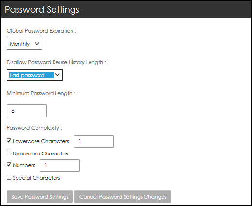Security password page