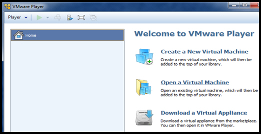 Virtual Machine home tab