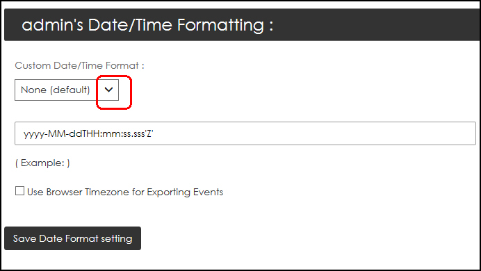 Admin time and date format