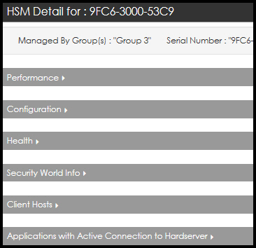 Client host HSM detail