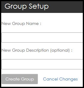 Group setup page